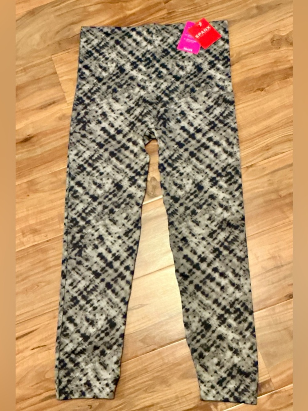 SPANX Look at Me Now Seamless Shaping Leggings Grey Watercolor Large New